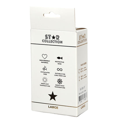 2-Korek analny silikonowy Star Collection różowy L 10cm z kamieniem-2