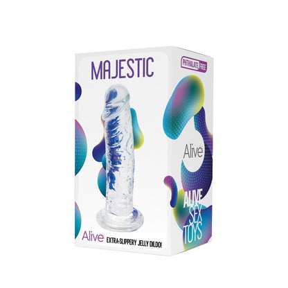 1-Dildo żelowe Majestic Alive przezroczyste 14,7 cm-1