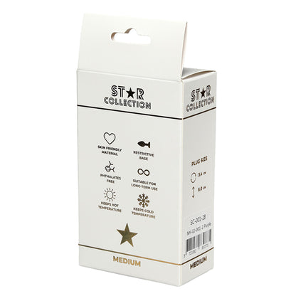 2-Korek analny silikonowy fioletowy Star Collection M jasnoniebieski kamień-2