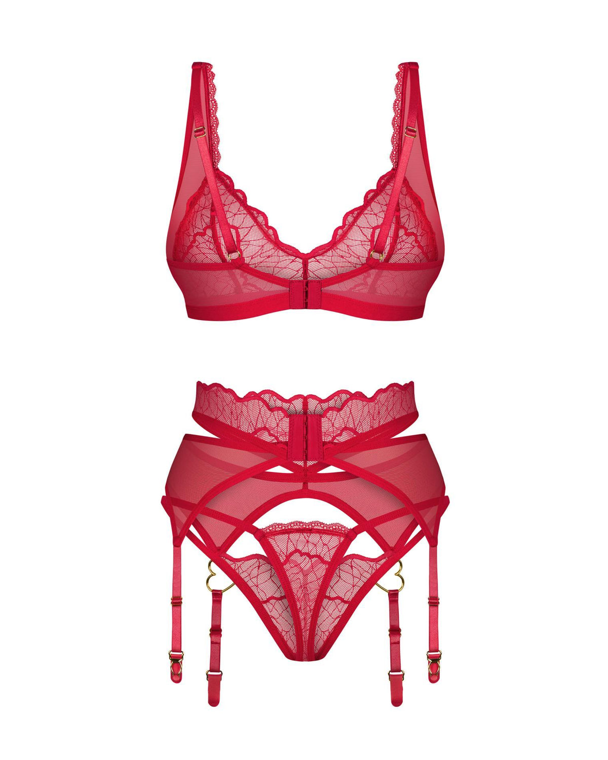 1-Komplet bielizny Obsessive Cupide Desir czerwony L/XL-1