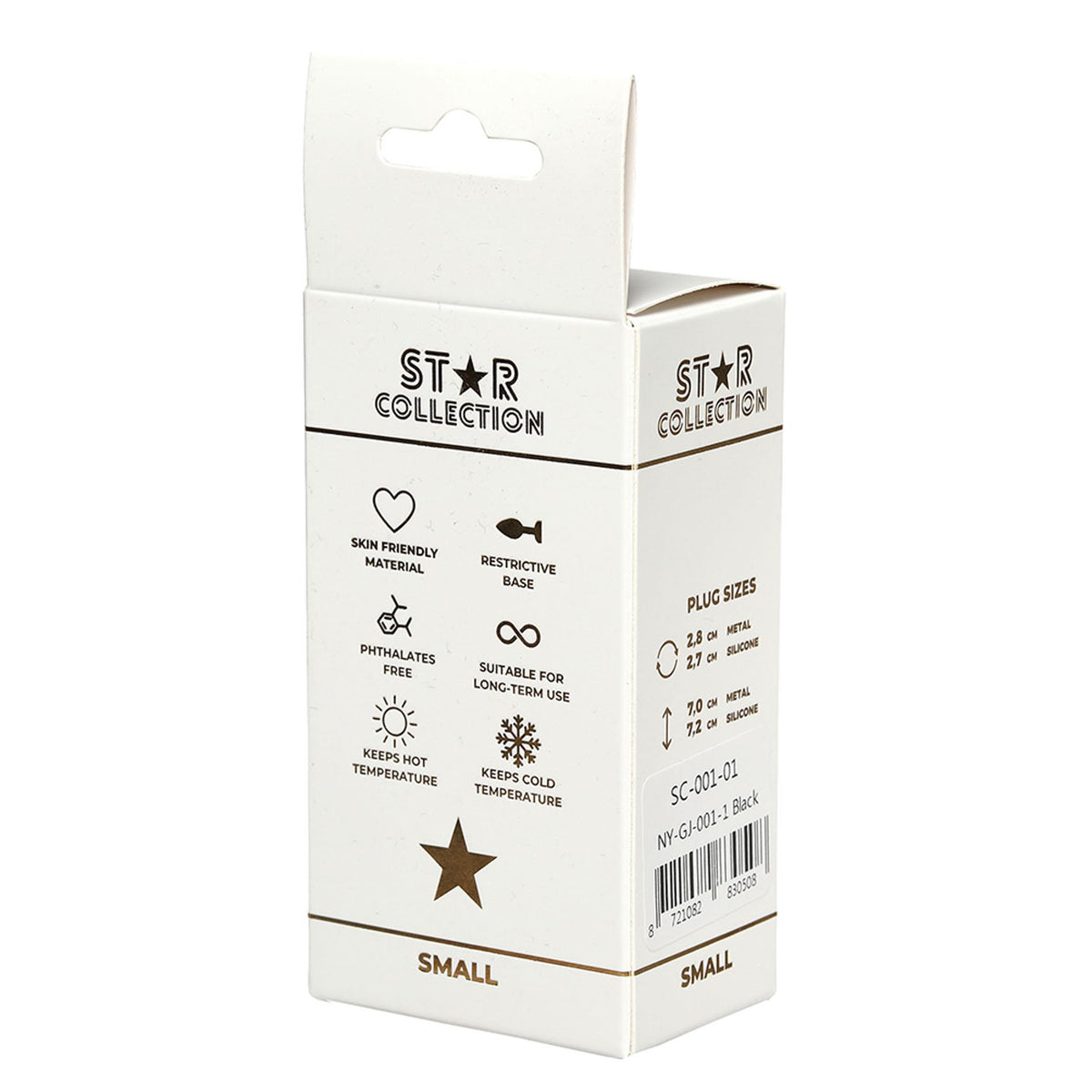 2-Korek analny silikonowy Star Collection S czarny z kryształem-2