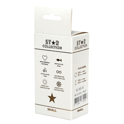 2-Korek analny silikonowy Star Collection S czarny z kryształem-2