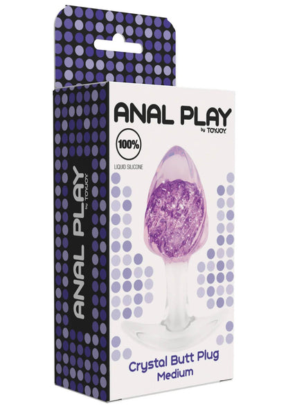 2-Korek analny ToyJoy Crystal Medium fioletowy 9,5 cm-2