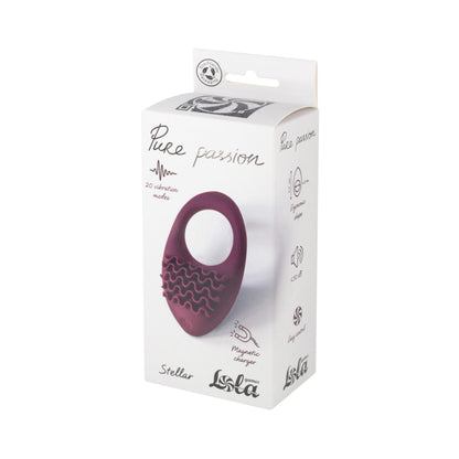 2-Pierścień wibrujący Pure Passion Stellar silikonowy czerwony 7,5 cm-2
