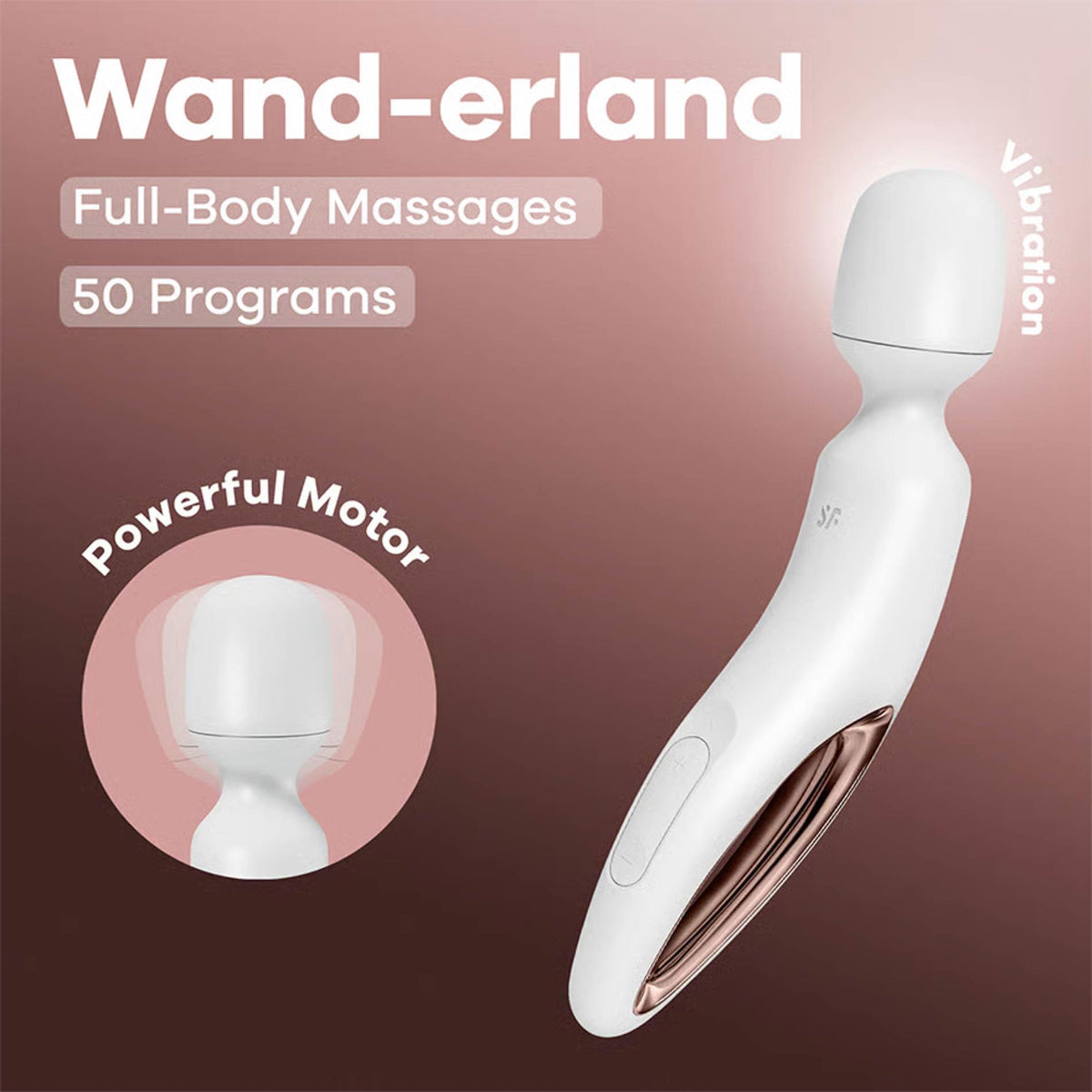 4-Masażer wibracyjny Satisfyer Wanderland biało różowozłoty XXL 30 cm USB-4