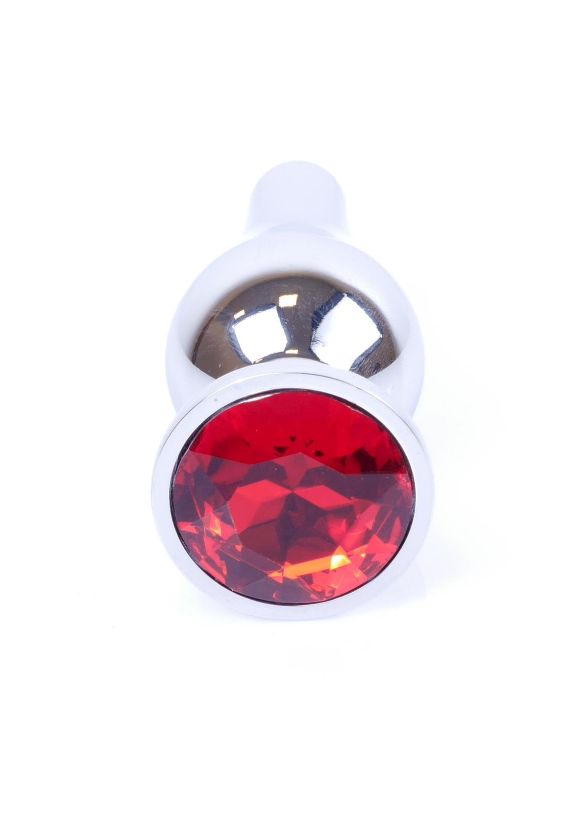 5-Korek analny srebrny z czerwonym diamencikiem MyLove Toys 9,5 cm-5