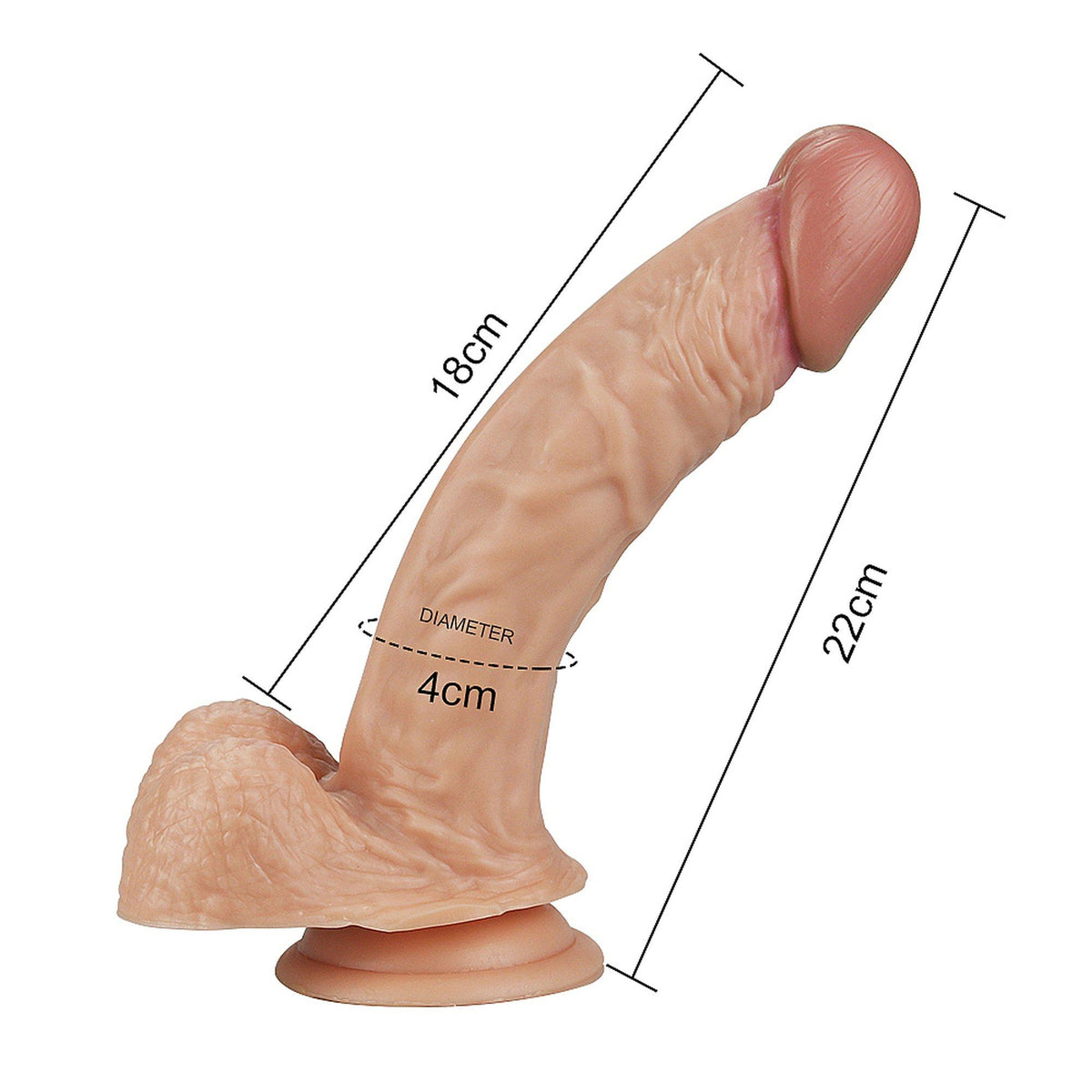 4-8.5"" Real Extreme Dildo Flesh-4