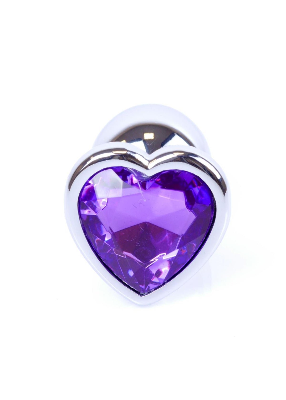 3-Biżuteria analna srebrna serce MyLove Toys fioletowa 7 cm-3