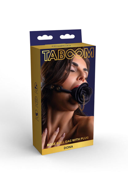 2-Knebel kulkowy Rose z plugiem Taboom czarny-2