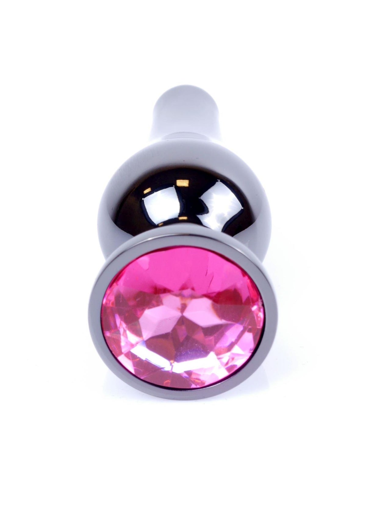 1-Biżuteria analna stalowa z różowym diamentem MyLove Toys 9,5 cm-1