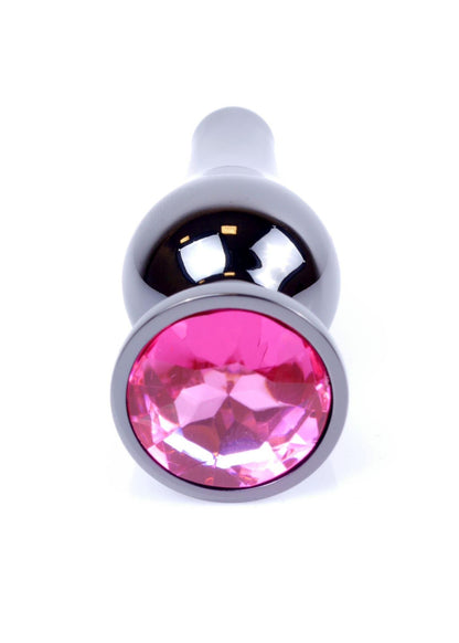 1-Biżuteria analna stalowa z różowym diamentem MyLove Toys 9,5 cm-1