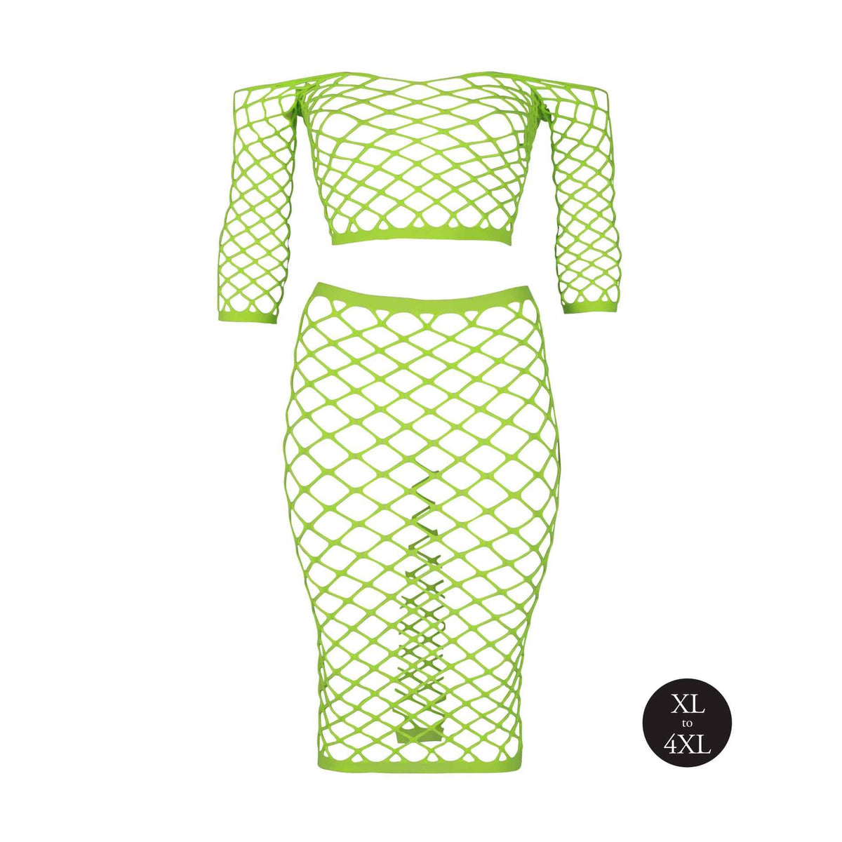 2-Neonowy komplet bielizny Ouch top z rękawem i spódnica XL XXXXL-2
