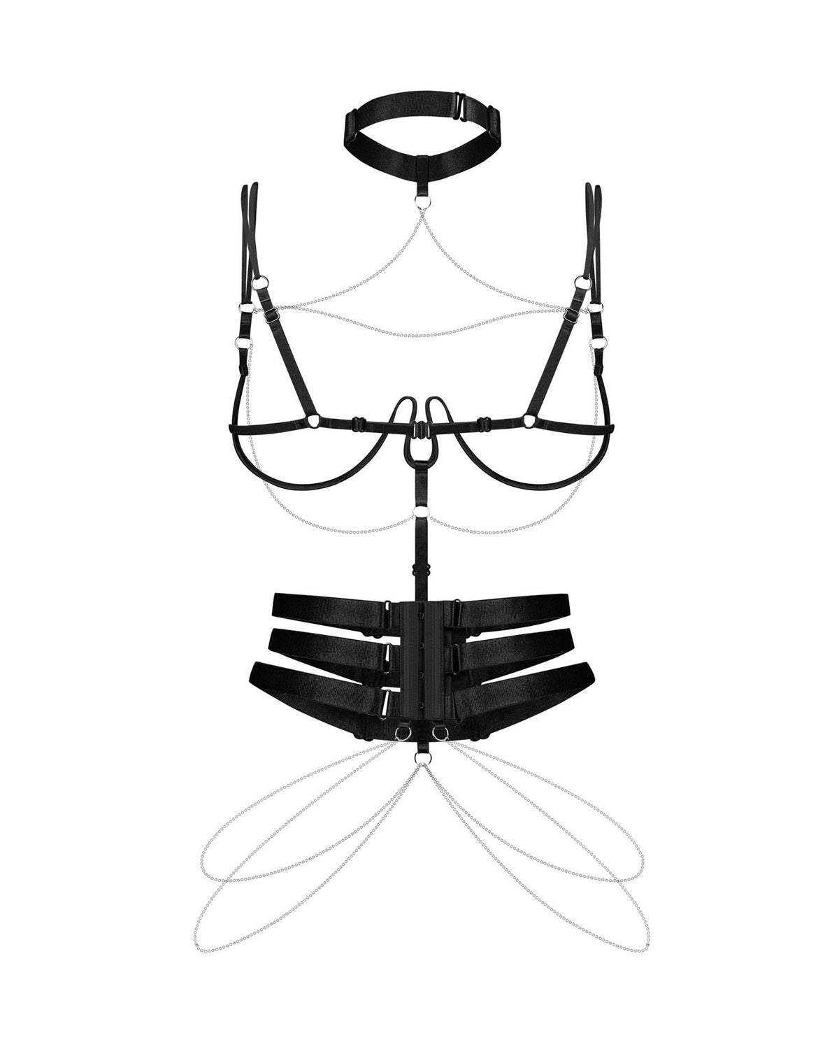 4-Uprząż Premisis Black Obsessive z fiszbinami S/M/L-4