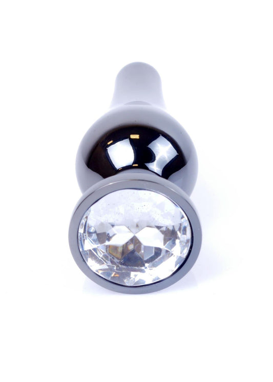 1-Biżuteria analna stalowa MyLove Toys srebrna z diamencikiem 9.5 cm-1