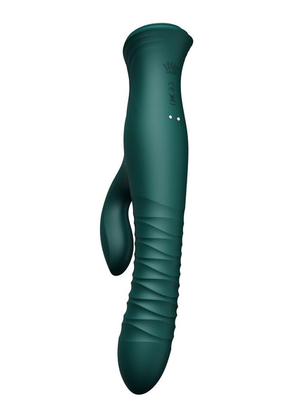 2-Wibrator króliczek Mose thrusting z podgrzewaniem zielony 25.8 cm-2