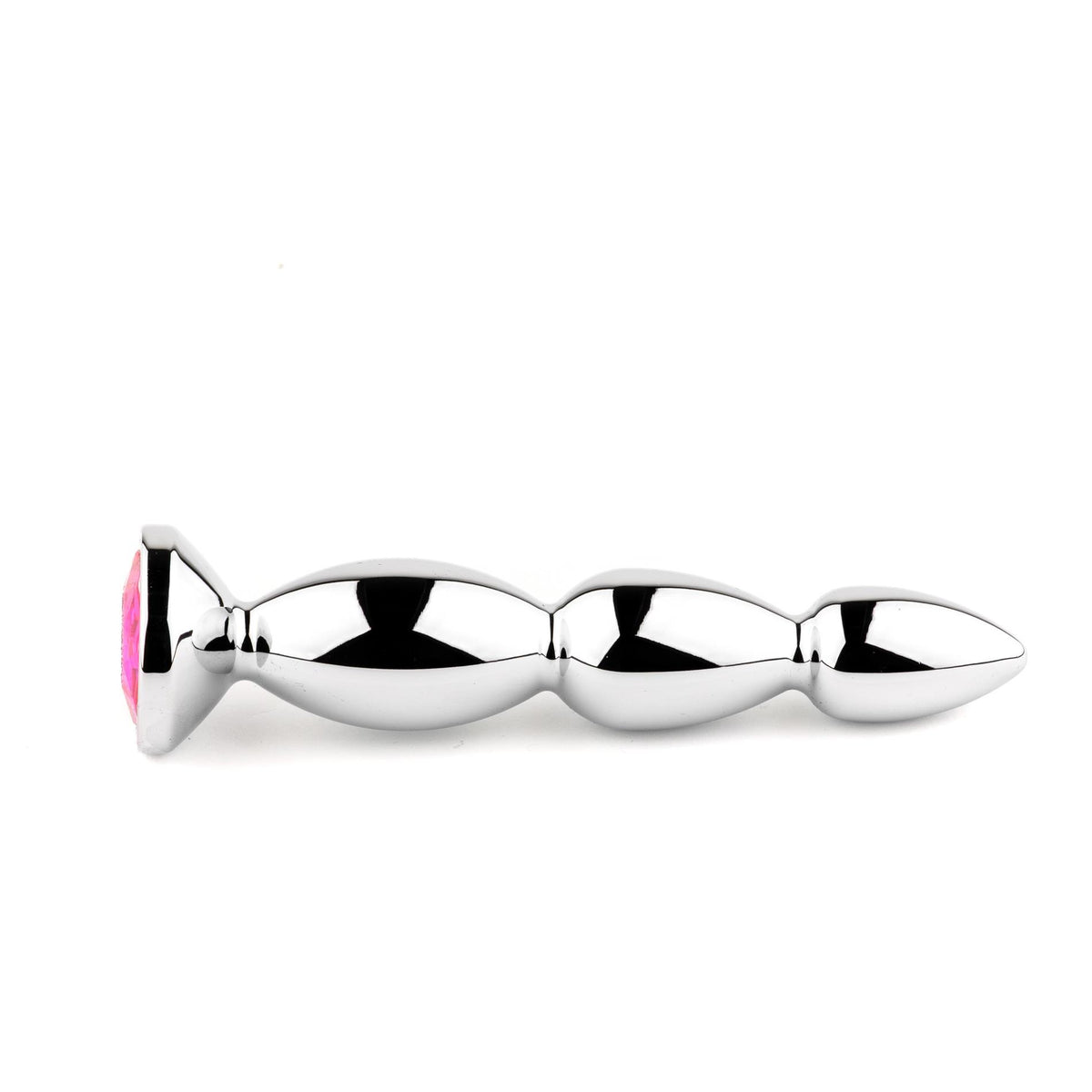 4-Długi metalowy korek analny z różowym kryształem HeavyFun 13,5 cm-4