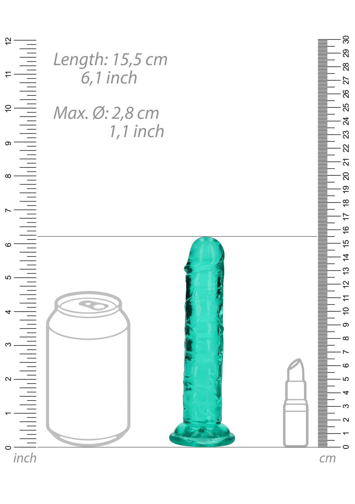 1-Dildo żelowe realistyczne z przyssawką przezroczyste RealRock 14,5 cm-1