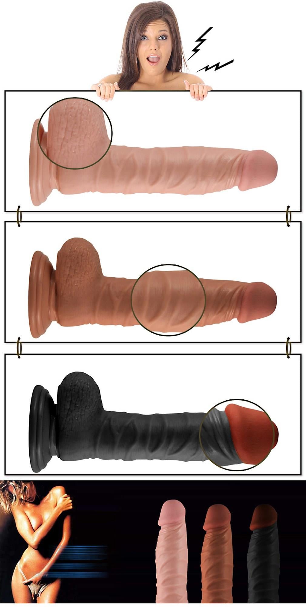 1-8.5"" Real Extreme Dildo Flesh-1