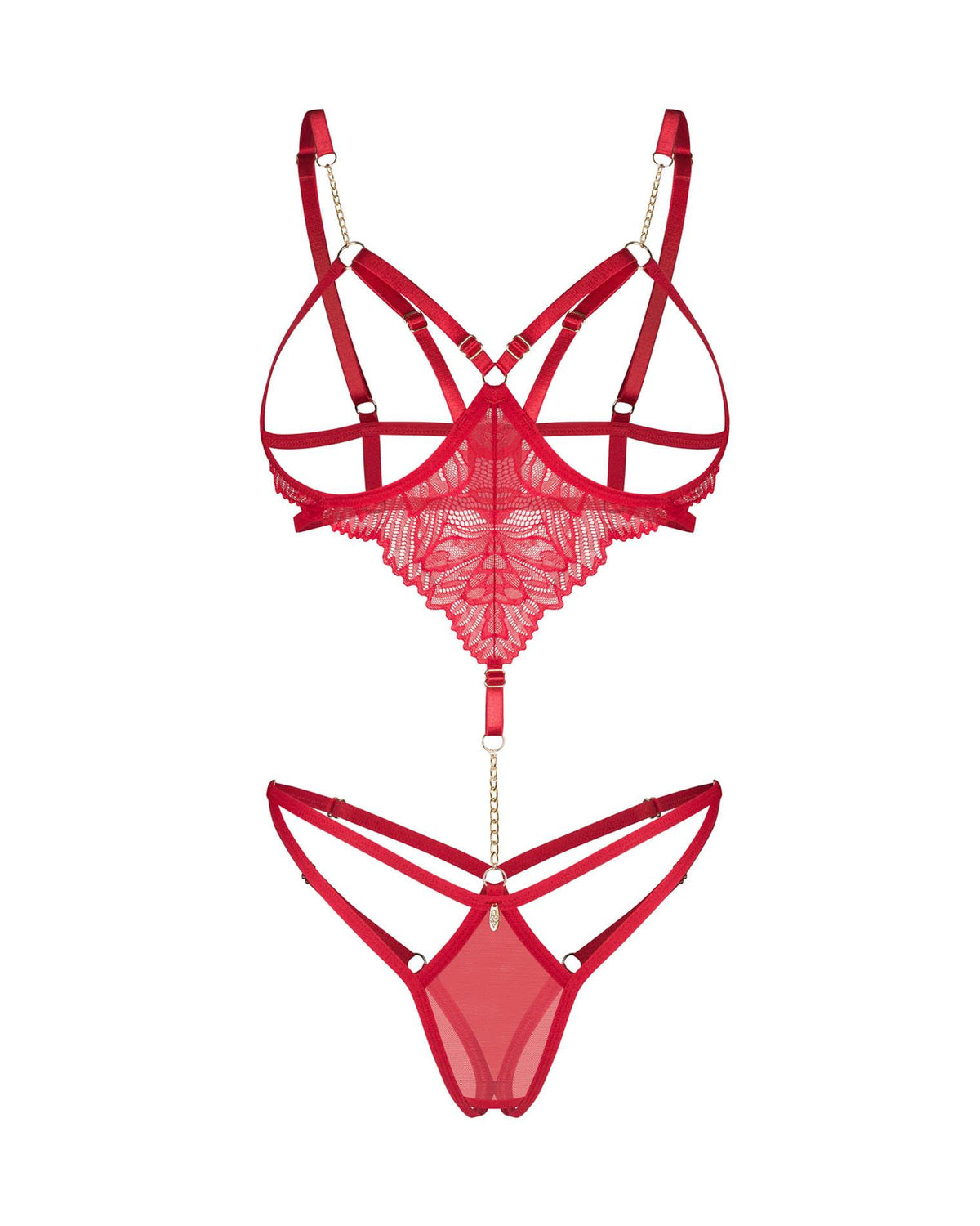 2-Body otwarte Matildea czerwone Obsessive L/XL-2