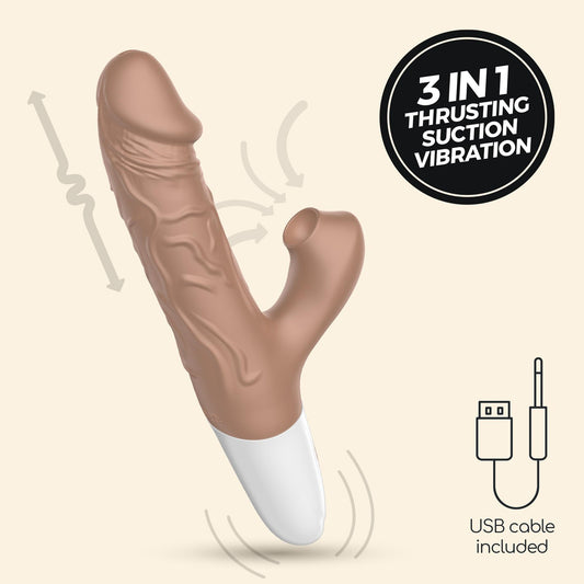 2-Wibrator realistyczny posuwisty Crushious El Matador 22,5 cm USB-2