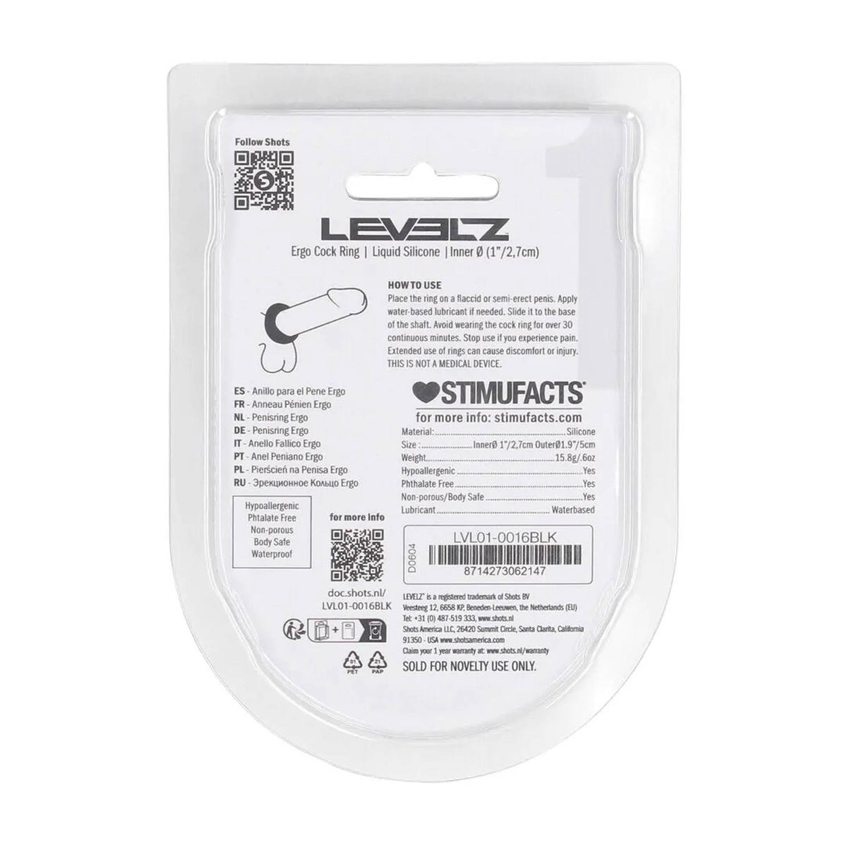 4-Pierścień erekcyjny Levelz Ergo liquid silicone czarny 5 cm-4