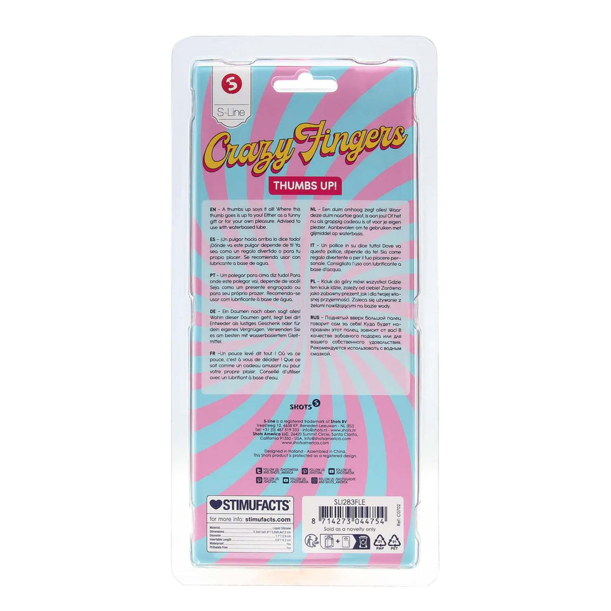 1-Dildo kciuk S Line cieliste silikonowe-1