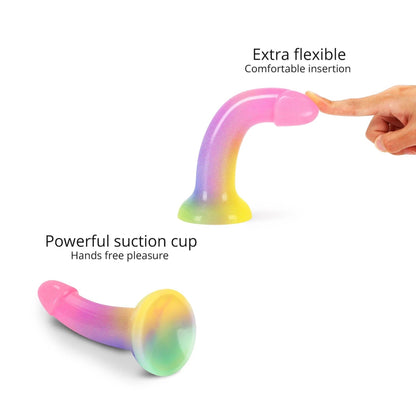 2-Dildo silikonowe zakrzywione Stargazer Love to Love 15 cm wielokolorowe-2