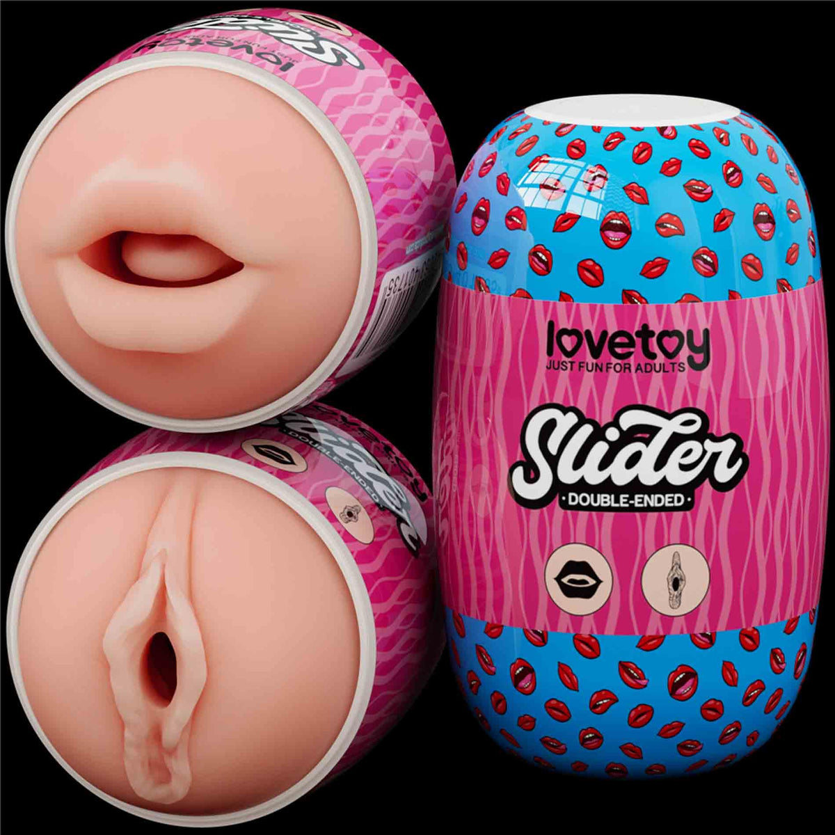 2-Masturbator dwustronny Lovetoy usta i pochwa z wibracjami-2
