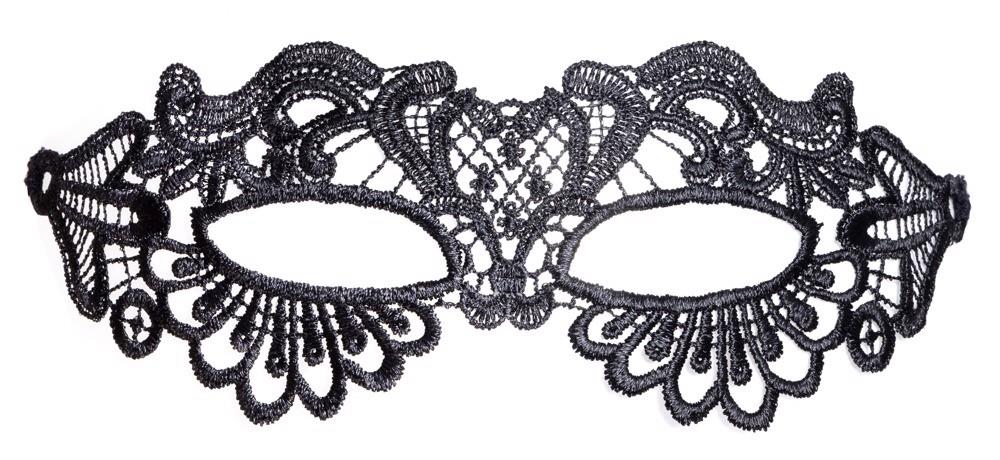 2-Opaska na oczy haftowana Cottelli ACCESSOIRES czarna-2