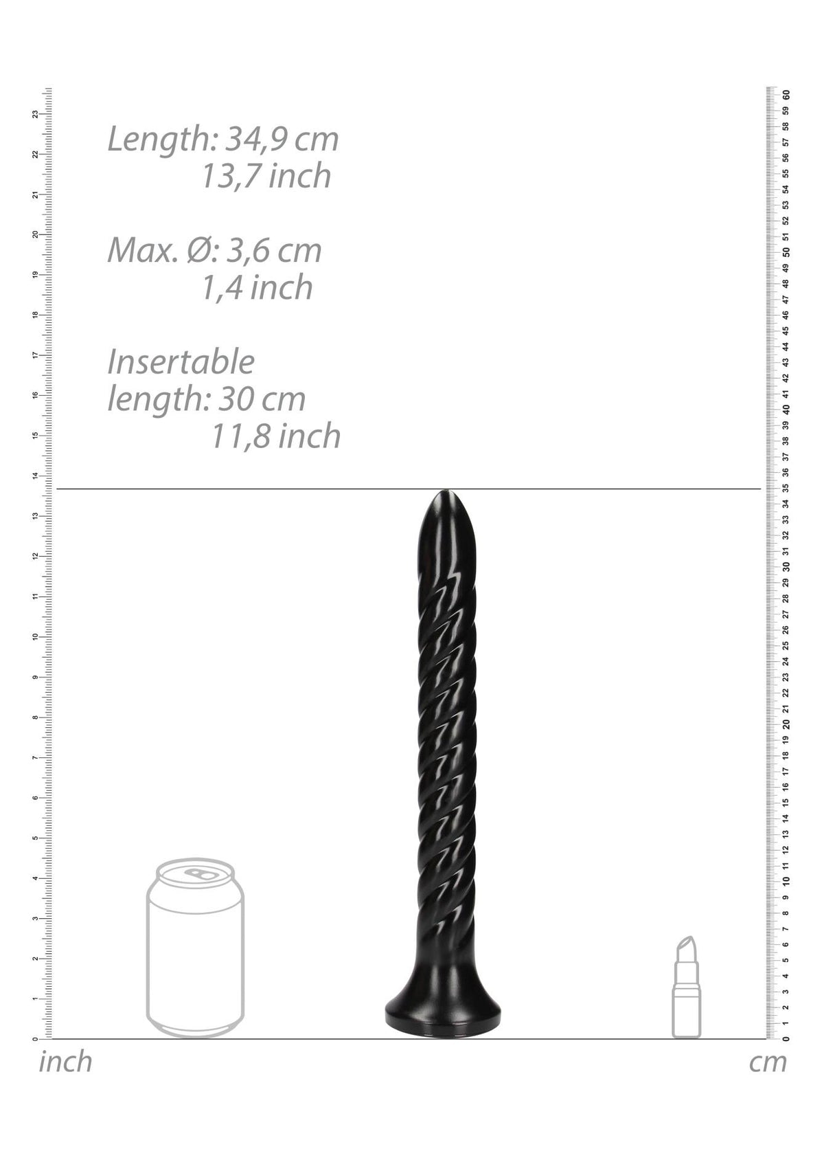 4-Wąż analny spiralny Ouch! 30 cm czarny-4
