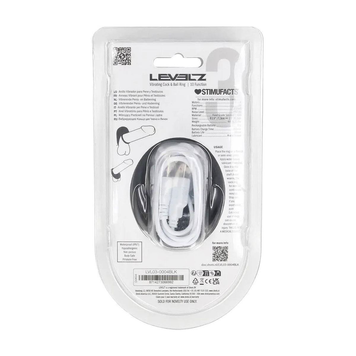 4-Pierścień erekcyjny wibrujący silikonowy Levelz Level 3 czarny 7,3 cm-4