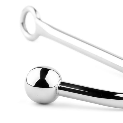 3-Stalowy hak analny HeavyFun z kulką 3,2 cm 24 cm-3
