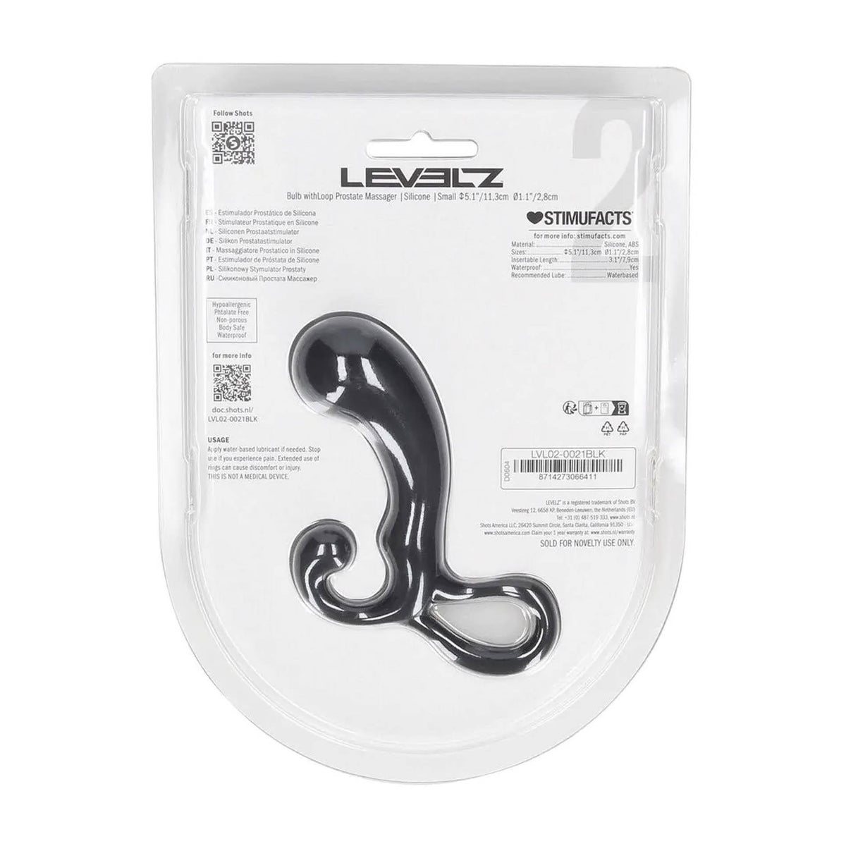 5-Masażer prostaty silikonowy Levelz S czarny 11 cm-5