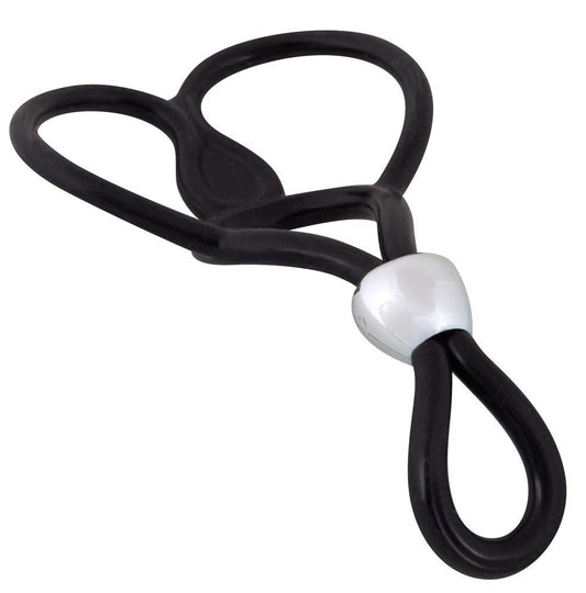 2-Pierścień erekcyjny You2Toys silikonowy z pierścieniami jąder 13 cm czarny-2