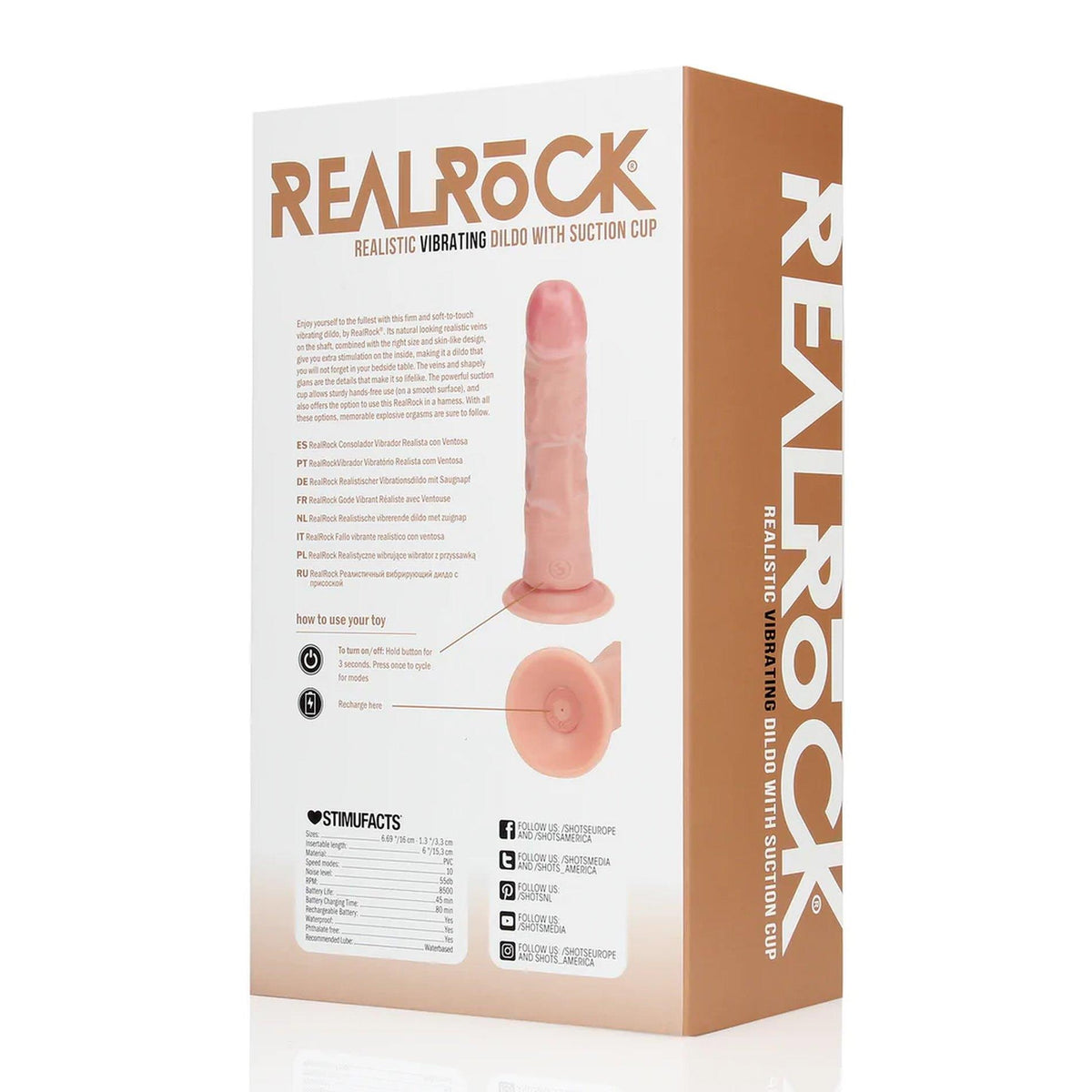 2-Wibrator realistyczny RealRock zakrzywiony cielisty 15,5 cm-2