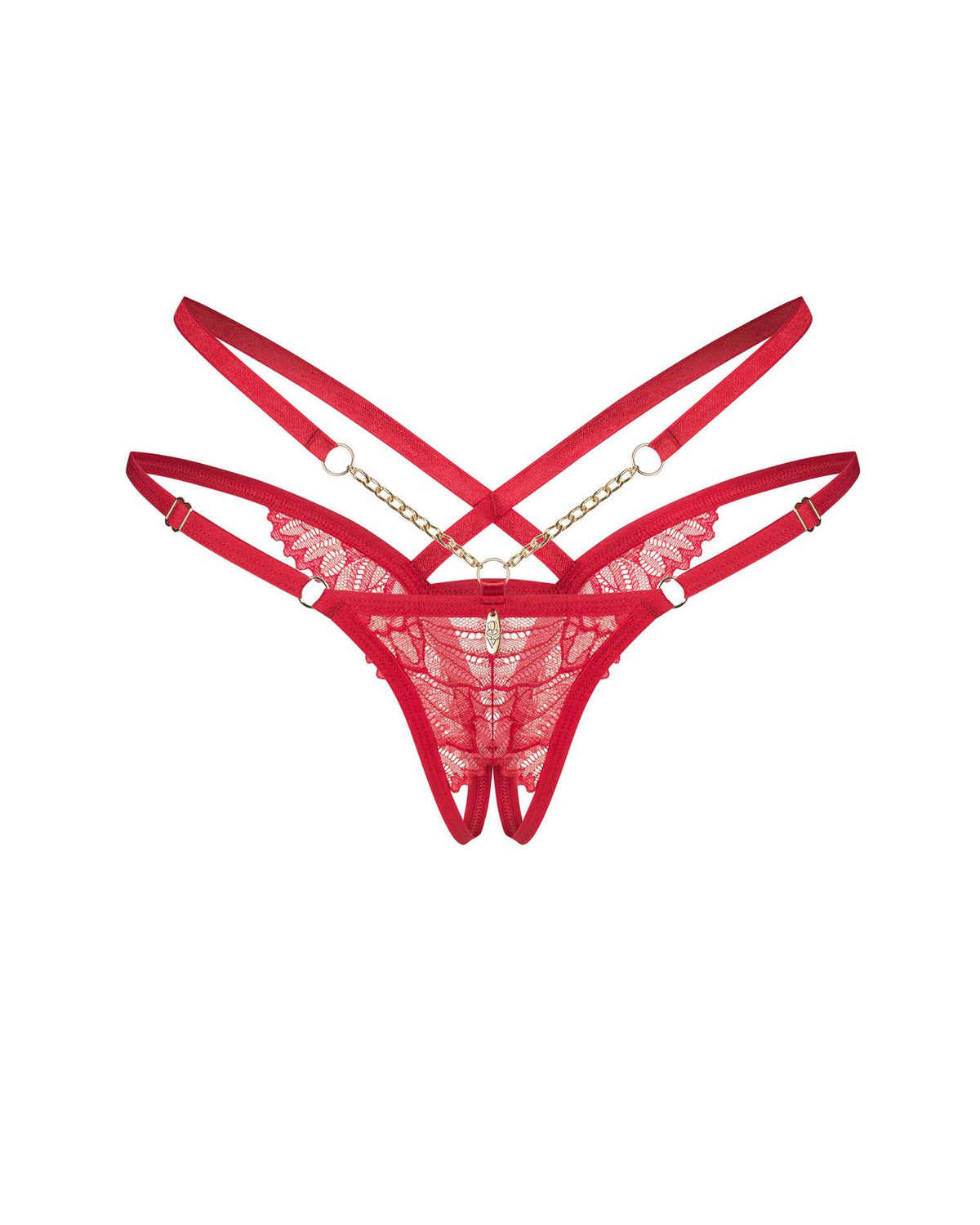3-Stringi otwarte Matildea Obsessive czerwone S/M-3