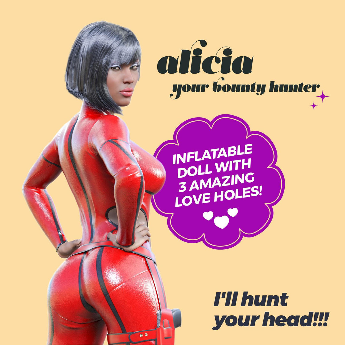 3-Lalka dmuchana Crushious Alicia czarna 155 cm-3