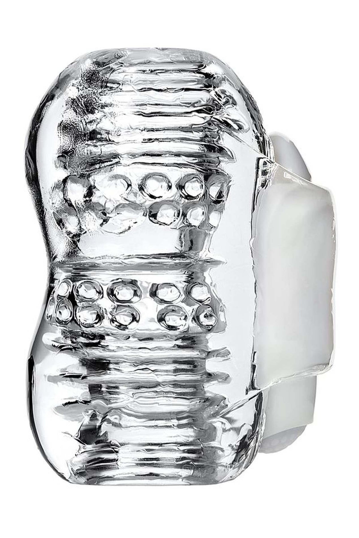 4-Wibrujący masturbator Lingam Khani transparentny 9 cm-4