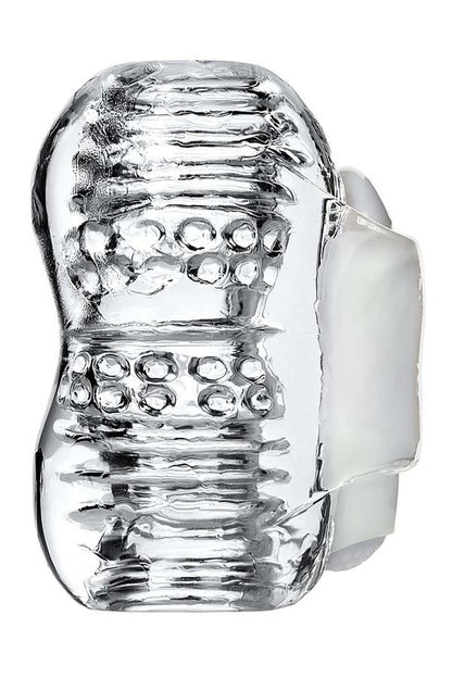 4-Wibrujący masturbator Lingam Khani transparentny 9 cm-4