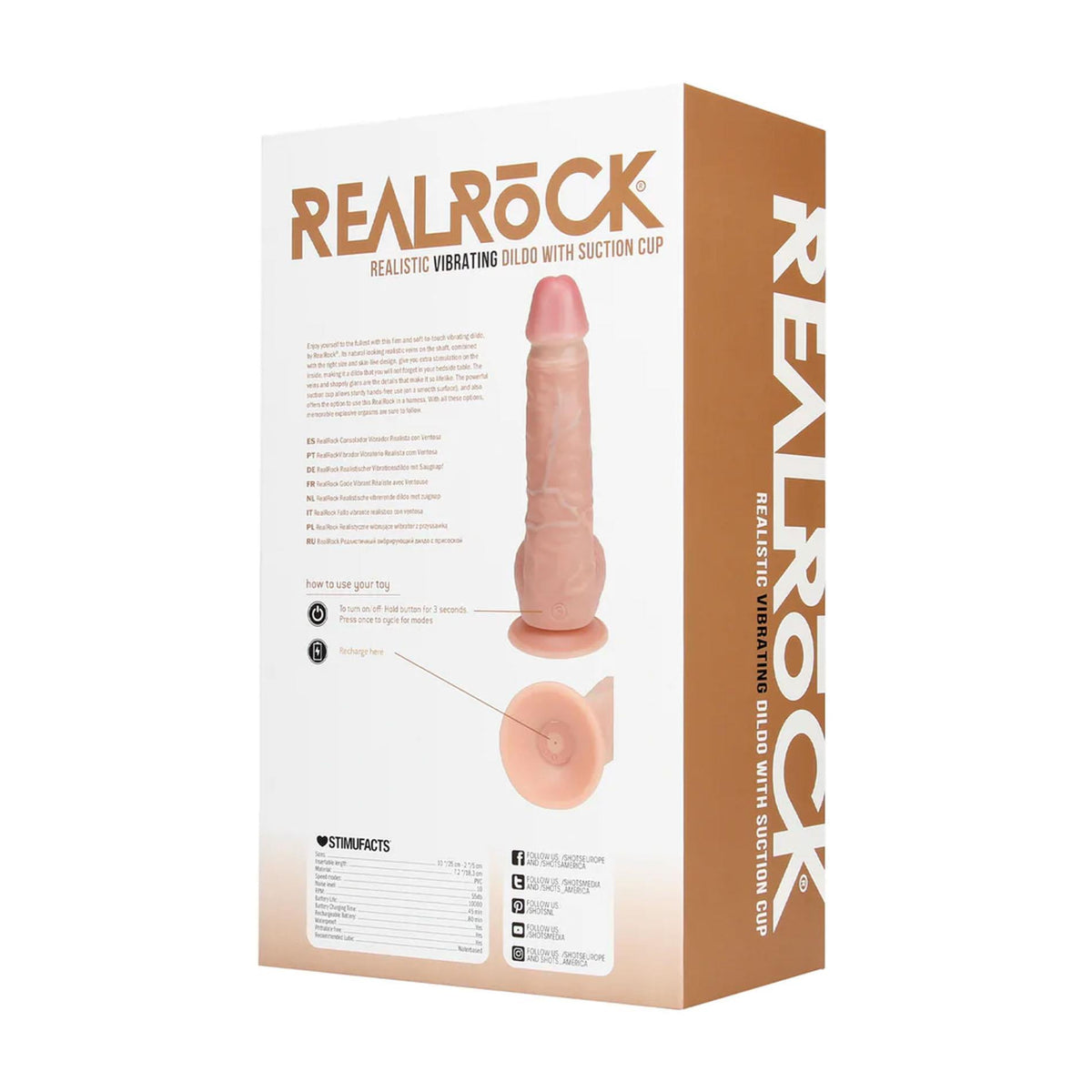 2-Wibrator realistyczny RealRock z jajami cielisty 25 cm-2