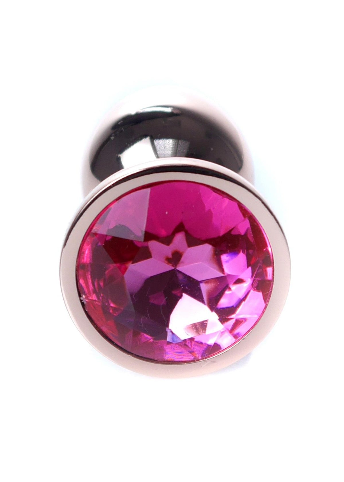 2-Stalowy korek analny z diamentem MyLove Toys różowy 7 cm-2