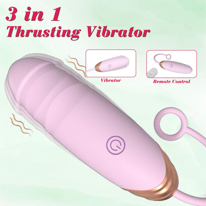 2-Vibrating Silicone Love EGG USB 7 vibration and thrust functions / Remote control Pink-2