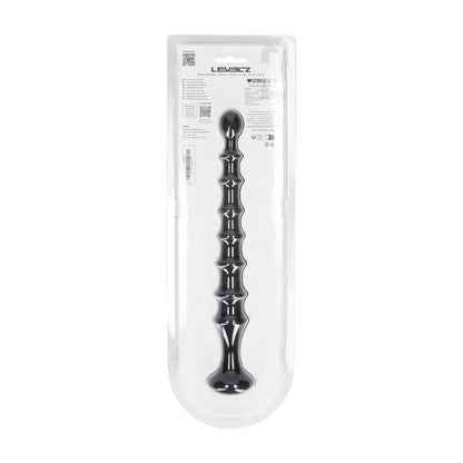 1-Sonda analna żebrowana Levelz silikonowa czarna 26,7 cm-1