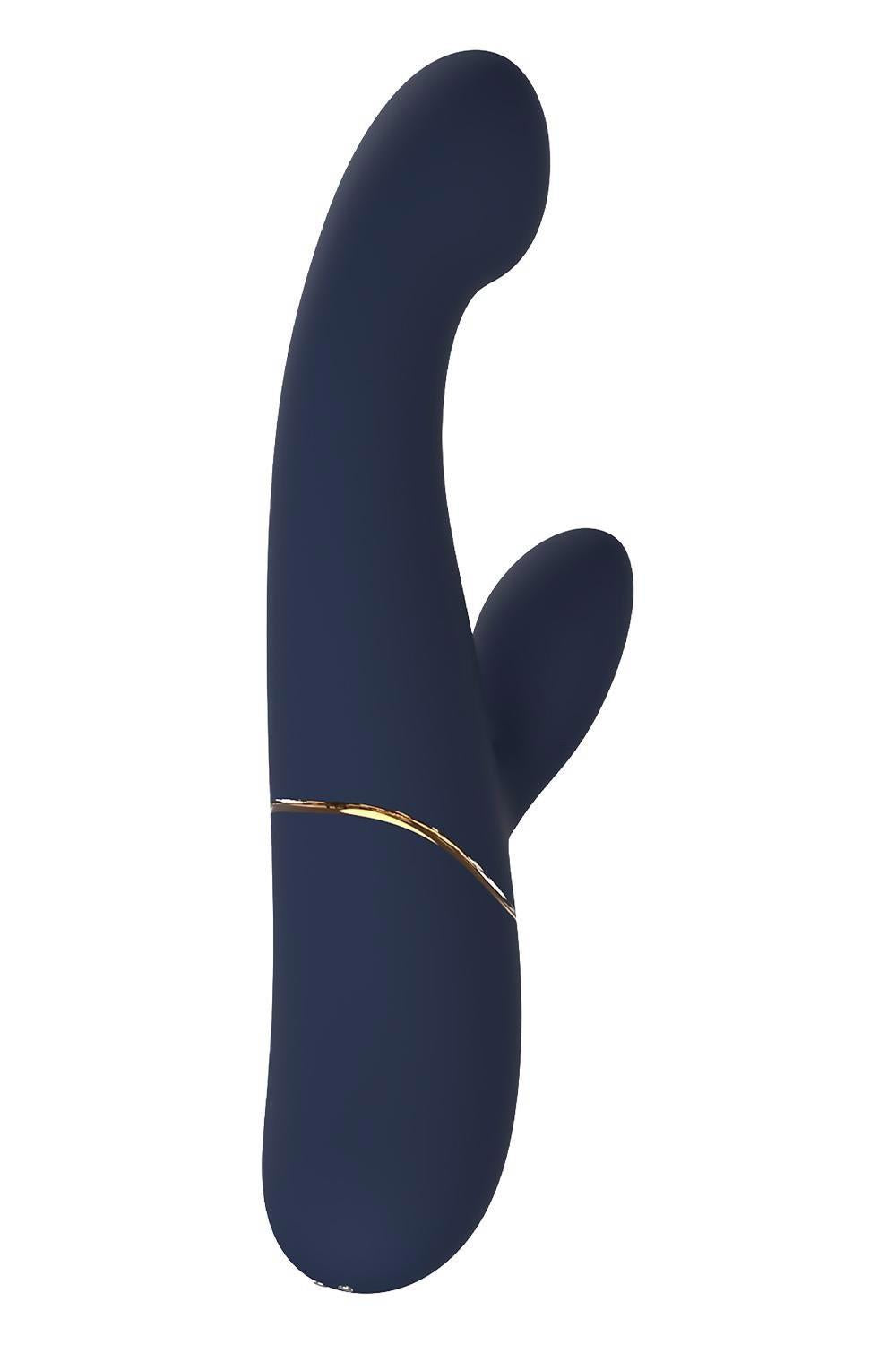 3-Wibrator króliczek duo Hestia ciemnoniebieski silikonowy USB 21 cm Dreamtoy-3