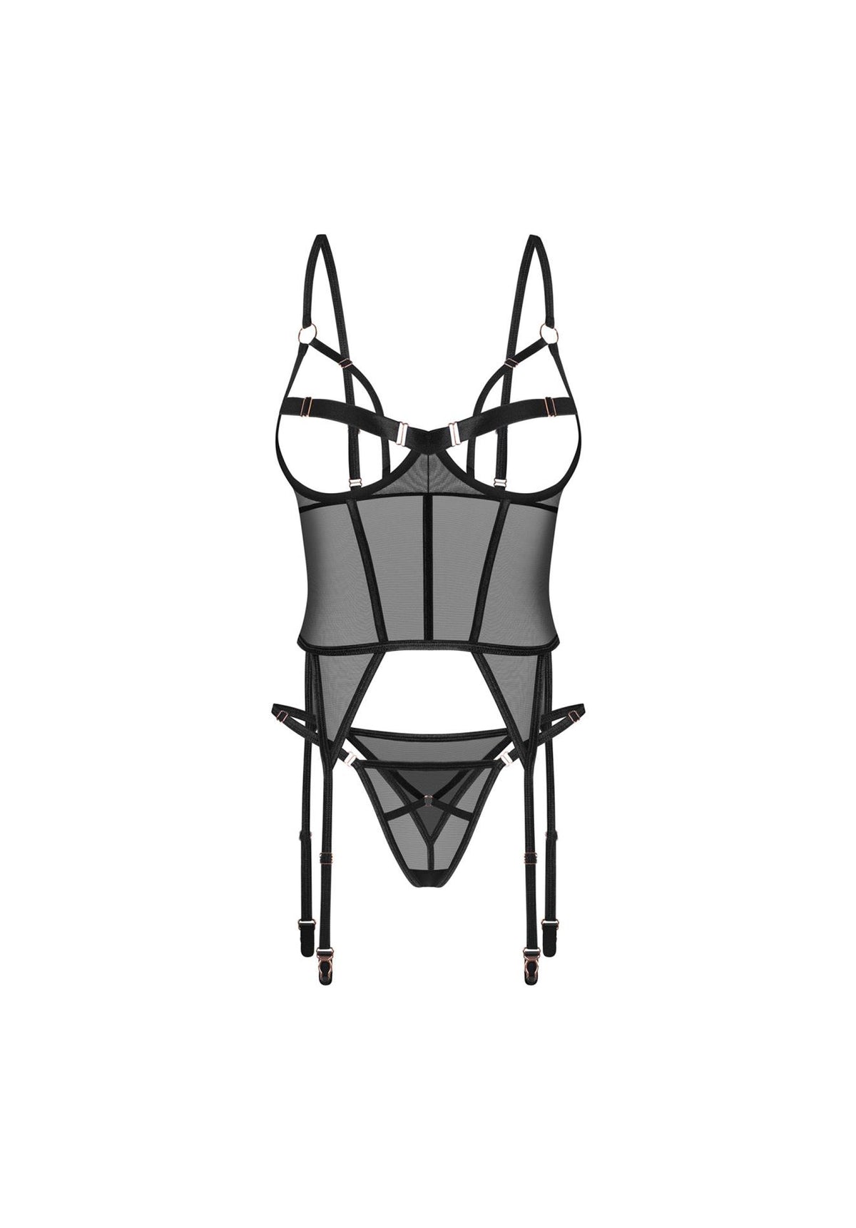 3-Gorset i stringi Euridia Obsessive czarne XS/S-3