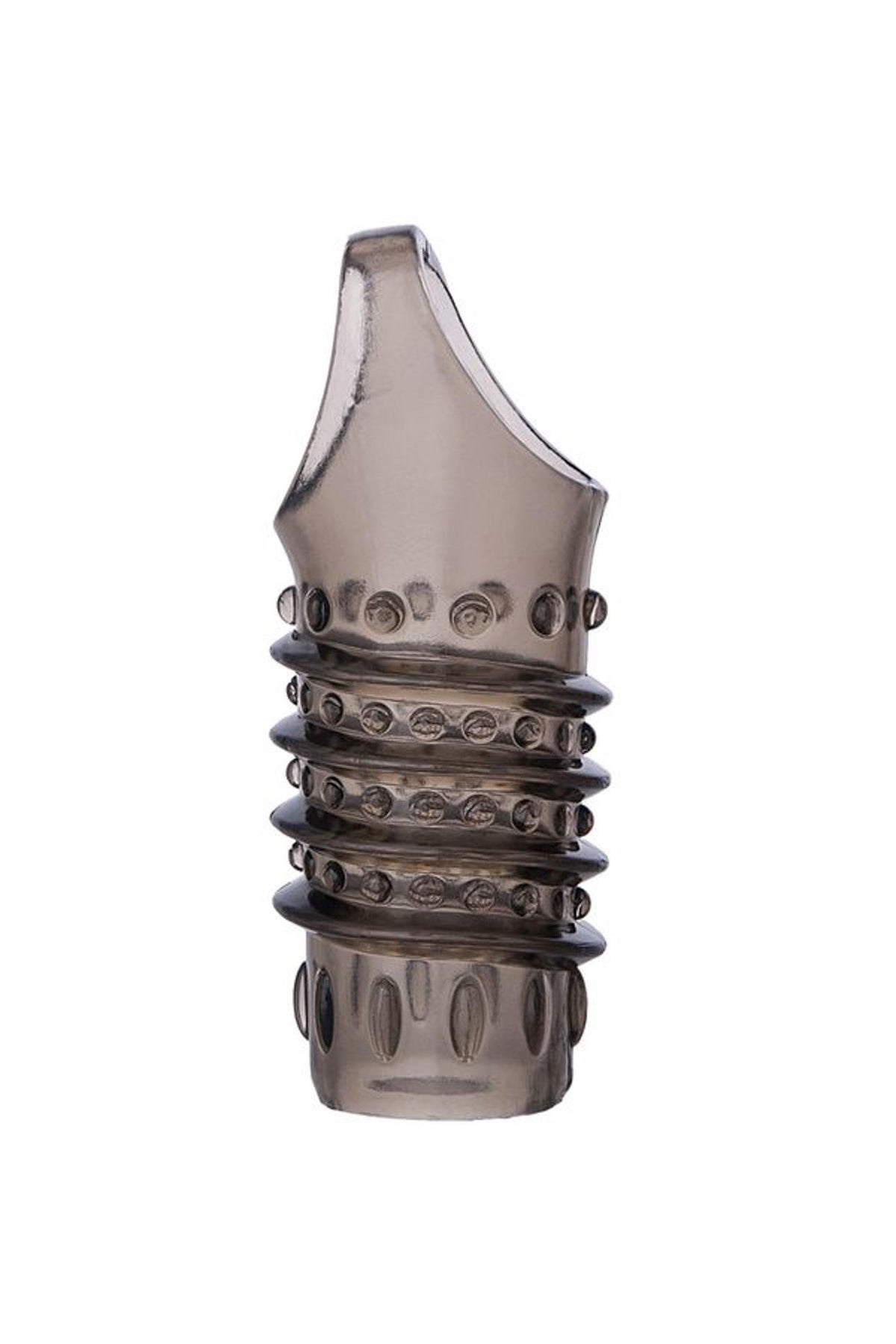 4-Nakładka na penisa XLover TPE przezroczysto czarna 10,5 cm-4