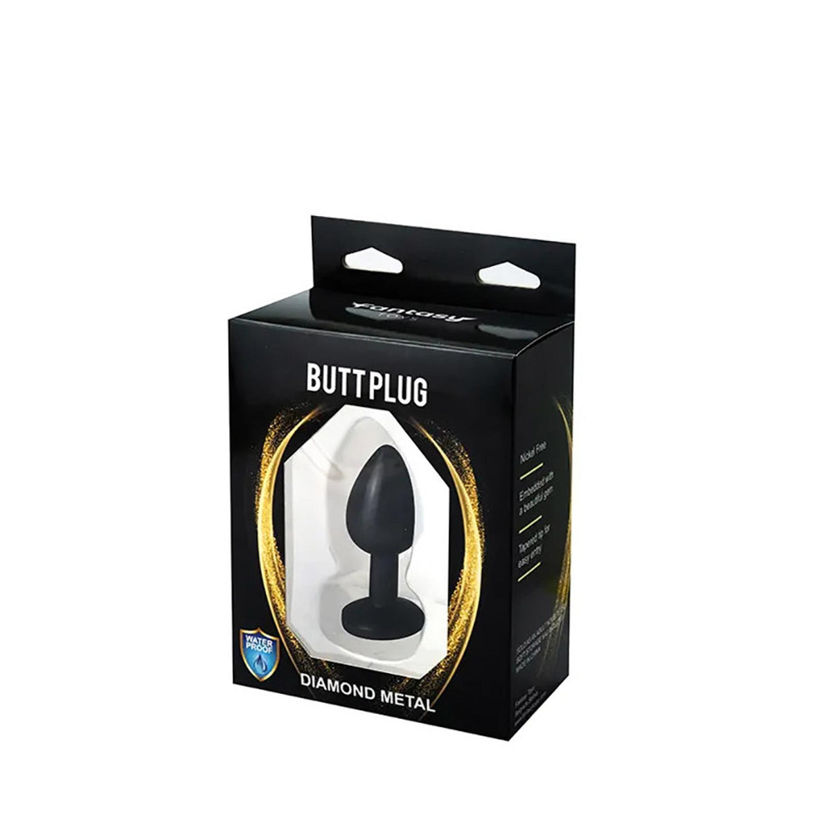 3-Korek analny Fantasy czarny z białym diamentem 7 cm-3