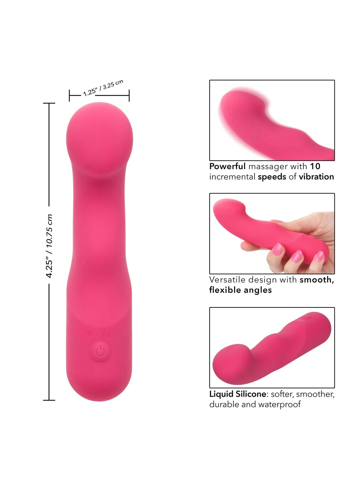 3-Wibrator silikonowy Pixies Curvy różowy USB 10,75 cm-3