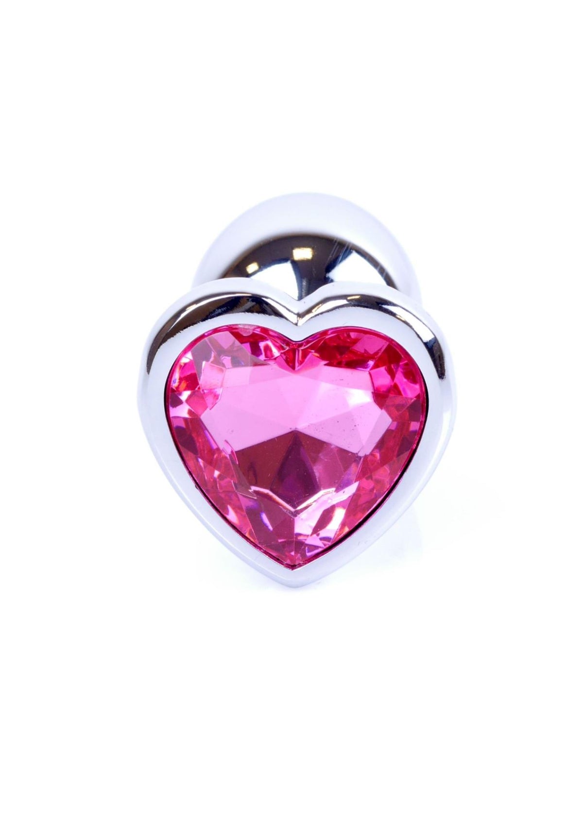 9-Korek analny srebrny z serduszkiem MyLove Toys różowy 7 cm-9