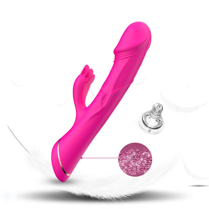 5-Wibrator króliczek Rubberco silikonowy różowoczerwony 9 wibracji-5